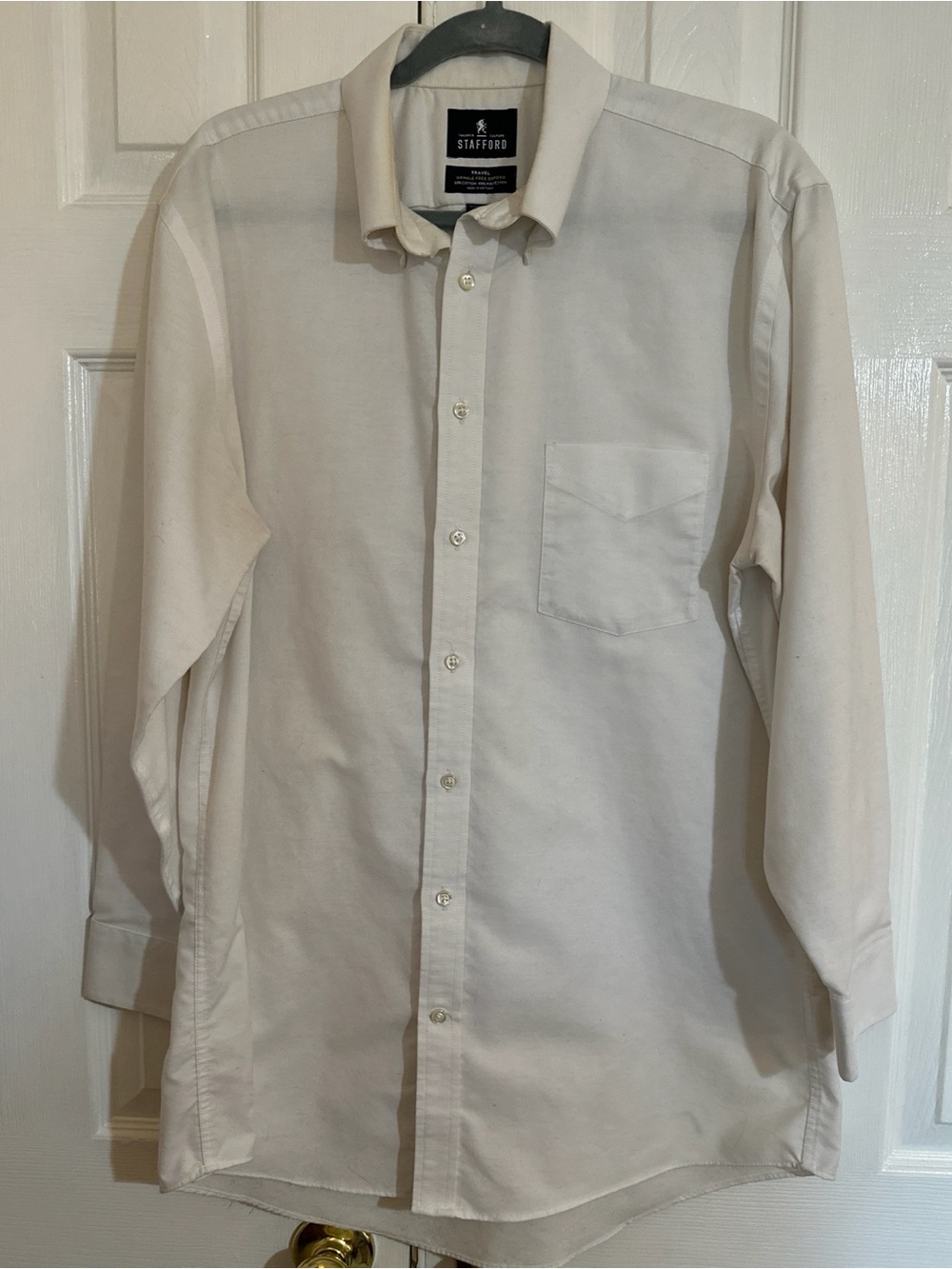 Stafford Classic Long-Sleeve White Dress Shirt